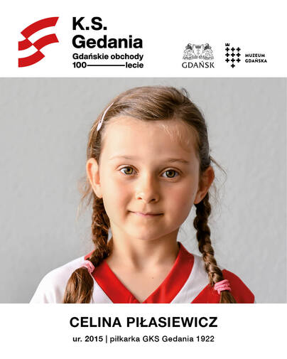 Portret Celiny Piłasiewicz, piłkarki GKS Gedania 1922. 
