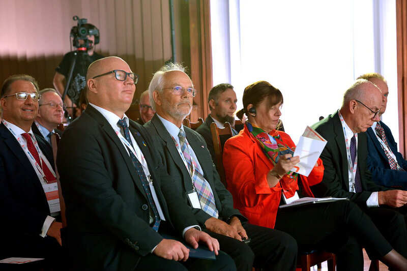 Na zdj. od lewej: prof. Krzysztof Wilde, rektor PG, prof. Lauritz Broder Holm-Nielsen, dr Mariana Chioncel oraz prof. Peter Maassen. Fot. Krzysztof Krzempek / Politechnika Gdańska