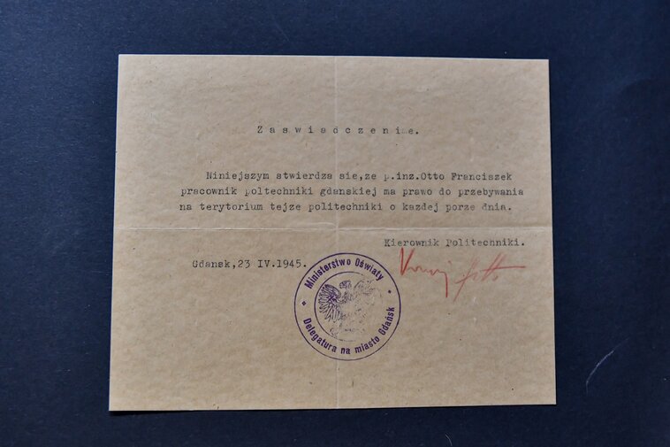 Zaświadczenie o prawie do przebywania na terenie Politechniki Gdańskiej 