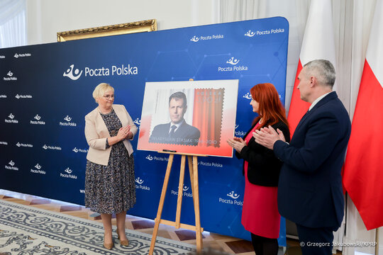 Prezentacja znaczka wizerunek sp Wladysława Stasiaka4 