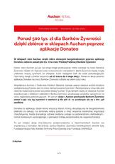 Ponad 500 tys_ zł dla Banków Żywności dzięki zbiórce w sklepach Auchan poprzez aplikację Donateo, 23052023 r.pdf
