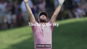 Wideo powitalne dla Jona Rahma od Santander Bank Polska. Prezentuje zdjęcia golfisty.