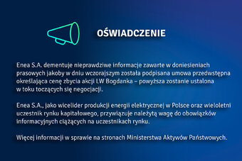 Oświadczenie Enea S A  ws  doniesień medialnych dot  LW Bogdanka