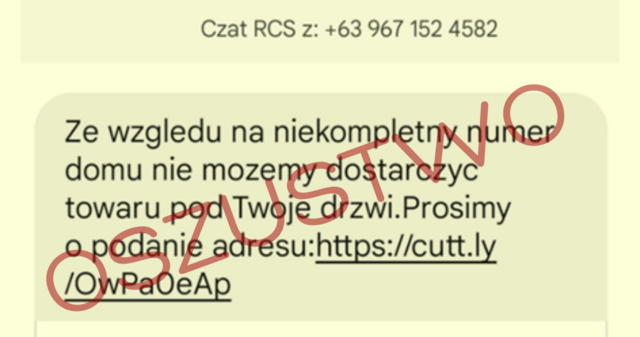 Przykład fałszywej wiadomości 2 