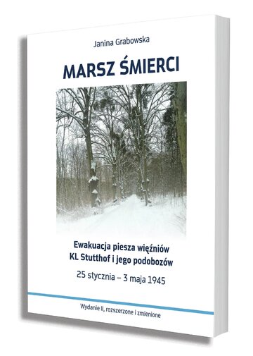 Grafika publikacji Marsz Śmierci. Na grafice okładka książki. 