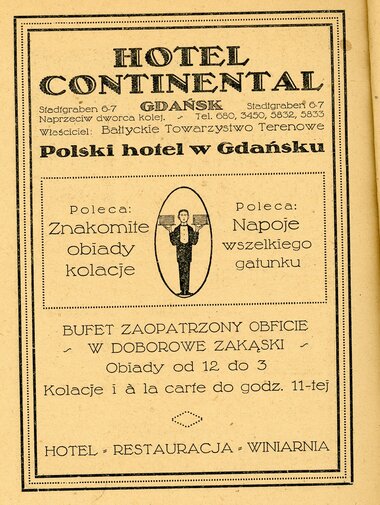 Reklamy hotelu z przewodników turystycznych, 1912 