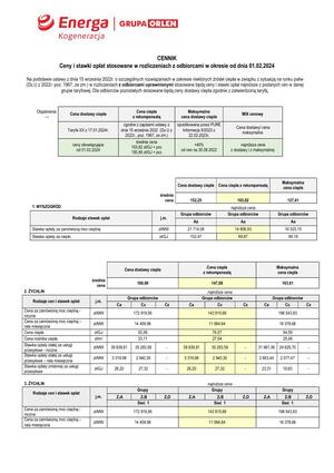 Pobierz Taryfa 2024  XX cennik ob  od  01 02 2024 trzy ceny