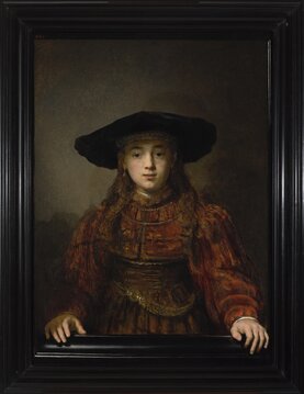 the Girl in the picture frame_Rembrandt van Rijn