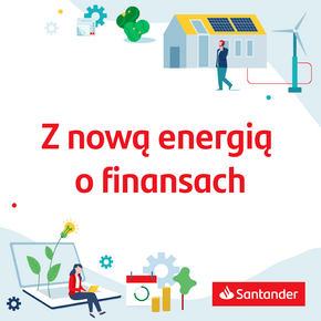 Podcast Z Nową energią o finasach Santander logo