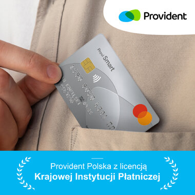 grafika Provident Polska z licencją Krajowej Instytucji Płatniczej