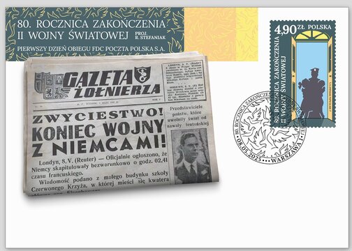 Koperta FDC - 80. rocznica zakończenia II wojny światowej 