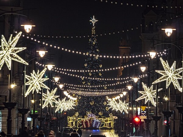 Fot. Świąteczne iluminacje w Łodzi. Źródło: UM Łódź