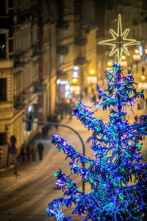 Konkurs Fotograficzny 11. edycji Świeć się z Energą: I miejsce - Monika Rękas „Choinka z miastem w t