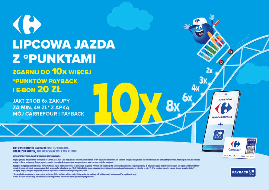Lipcowa promocja Carrefour i PAYBACK – jeszcze więcej punktów i wyjątkowe nagrody dla klientów