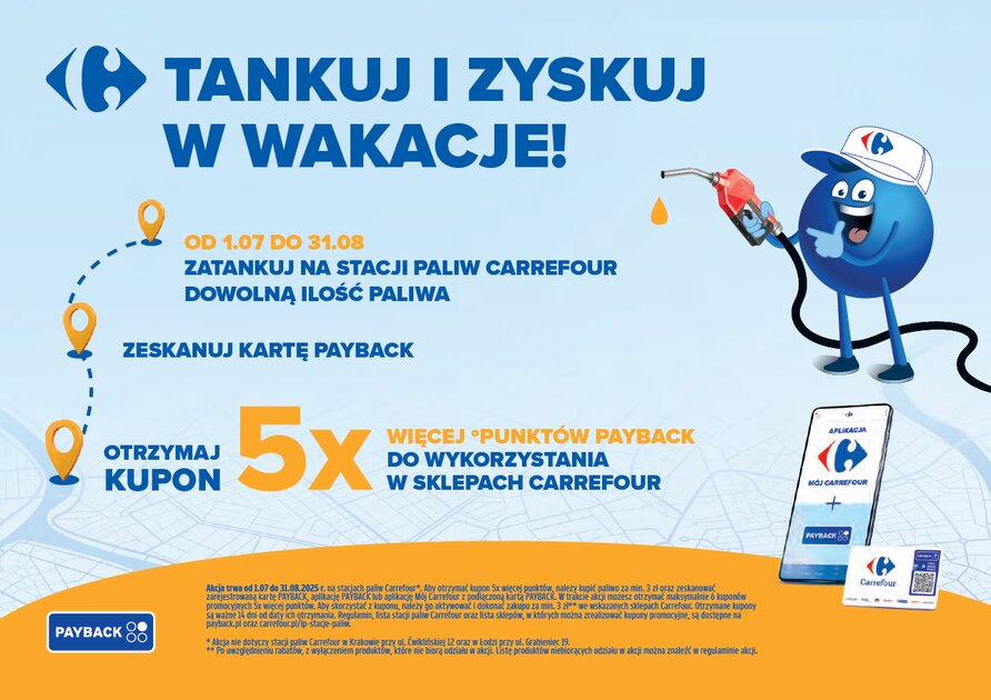Wakacyjna akcja PAYBACK na stacjach paliw Carrefour – jeszcze więcej punktów dla zmotoryzowanych klientów