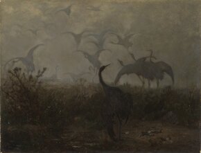 Józef Chełmoński, Odlot żurawi, olej na płótnie, 1870, Muzeum Narodowe w Krakowie.jpg