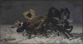 Józef Chełmoński, Powrót z balu, olej na płótnie, 1873, własność prywatna.jpg