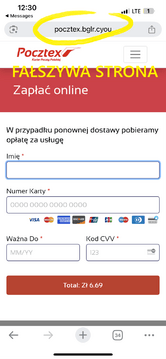 Uwaga na fałszywy adres strony 
