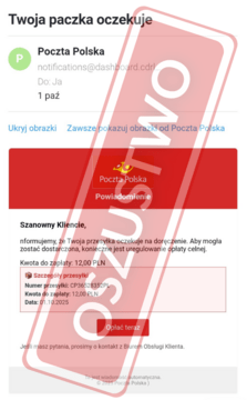 Uważaj na wiadomości od oszustów 