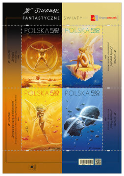 Bloczek - nowa emisja Poczty Polskiej "Fantastyczne Światy" Wojciecha Siudmaka 