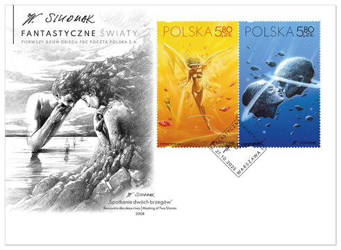 Koperta FDC-2 - nowa emisja Poczty Polskiej "Fantastyczne Światy" Wojciecha Siudmaka 