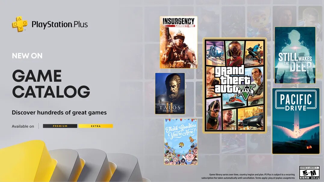 Katalog gier PlayStation Plus na listopad: Grand Theft Auto V, Pacific Drive, Still Wakes the Deep i więcej