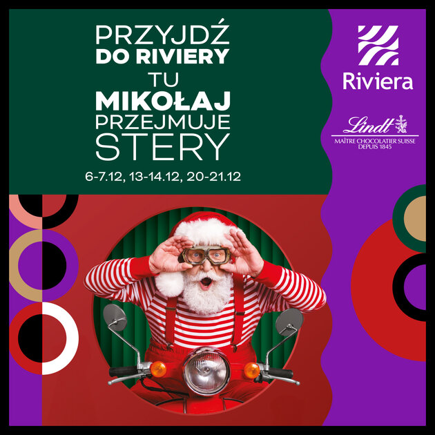 Centrum Riviera: Mikołaj przejmuje stery. Na klientów czekają iluminacje, konkursy, prezenty oraz kolorowa parada