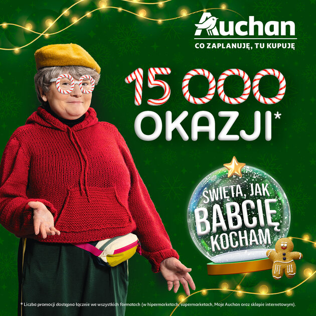 Auchan dba o portfel klientów: świąteczne promocje, bony zakupowe i weekendowe okazje na stacjach paliw. Kampania „Święta, jak babcię kocham”