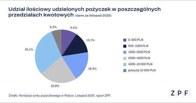 ZPF Rynek pożyczkowy w Polsce - raport ZPF i CRIF 11 2025 wykres 2