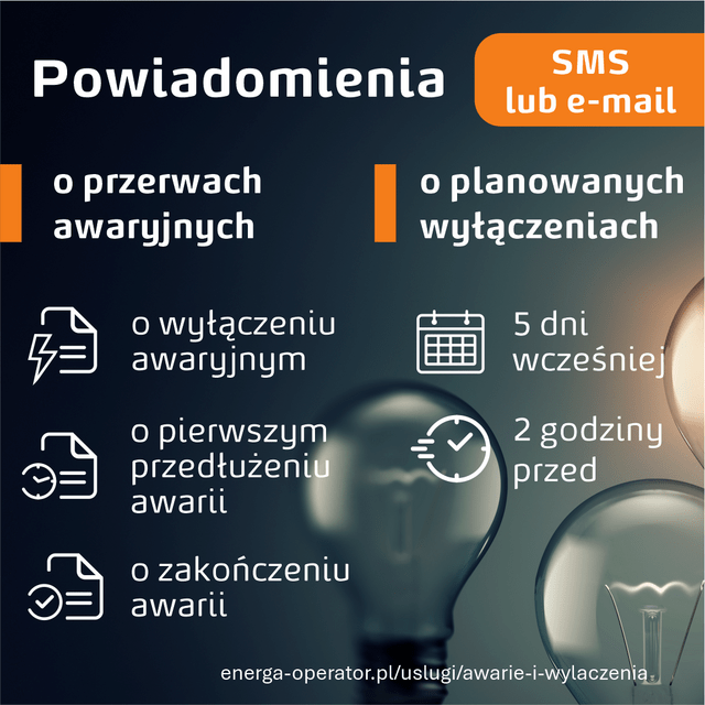 powiadomienie awarie planowe