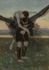 Wlastimil Hofman, Na nowy żywot, prawa część tryptyku (fragment), 1906, olej, płótno_ Muzeum Śląskie w Katowicach Wlastimil Hofman, To a New Life,.jpg