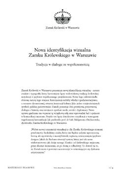 Nowa identyfikacja wizualna Zamku Królewskiego w Warszawie_inf.prasowa