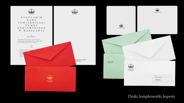 Wizualizacja_przykłady dokumentów_nowa identyfikacja wizualna Zamku Królewskiego w Warszawie