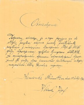 Józef Klink - oświadczenie 