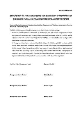 Statements of the Management Board