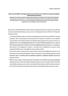 Notice of the Management Board - ESG