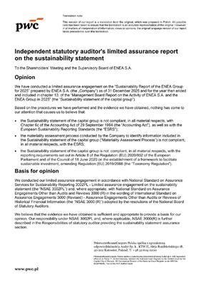 Independent statutory auditor's limited assurance report on the sustainability statement
