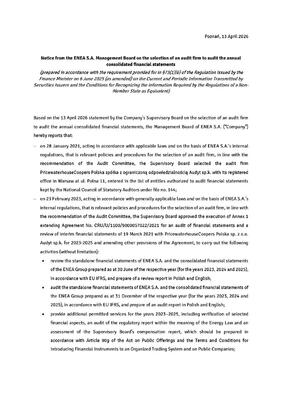 Notice of the Managment Board