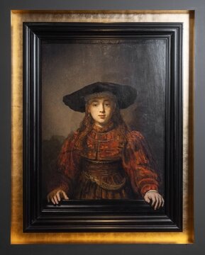 Dziewczyna w ramie obrazu_Rembrandt van Rijn_Galeria im Lanckorońskich_Zamek Królewski w Warszawie
