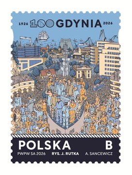 100-lecie Gdyni - znaczek 