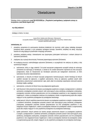 Pobierz Zalacznik nr 2 do SIWZ - oświadczenie