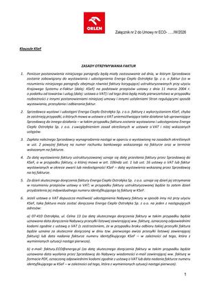 Pobierz Załącznik nr 2 do Umowy - Klauzule KSeF