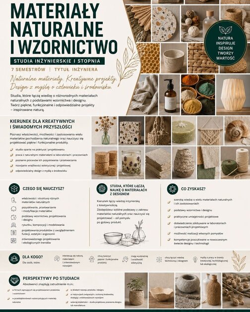 Materiały naturalne i wzornictwo – nowy kierunek studiów w SGGW