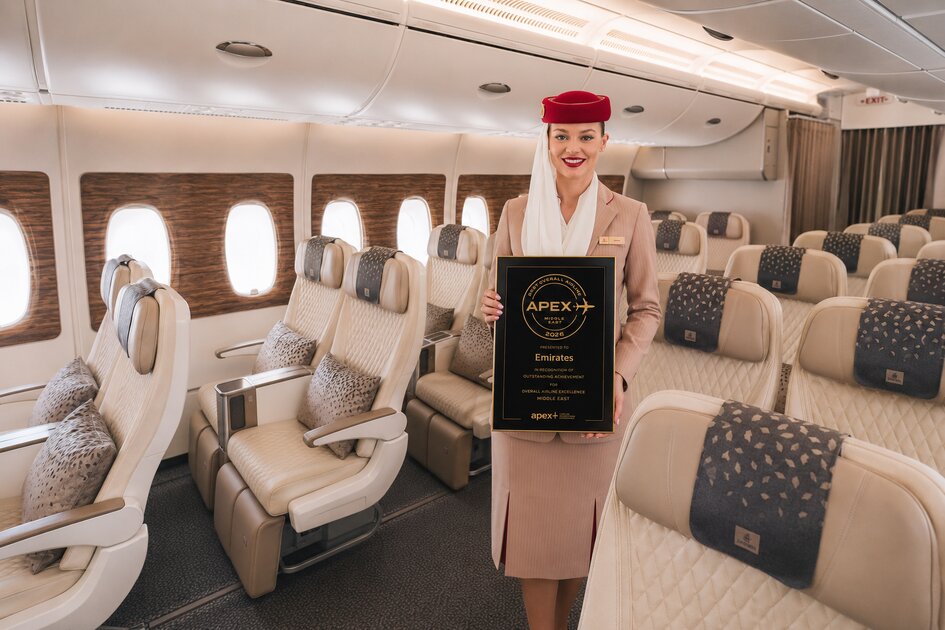 Emirates otrzymały tytuł Najlepszej linii lotniczej na Bliskim Wschodzie