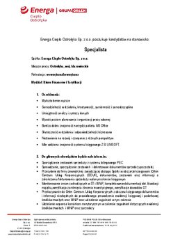 Pobierz Ogłoszenie o pracę Specjalista