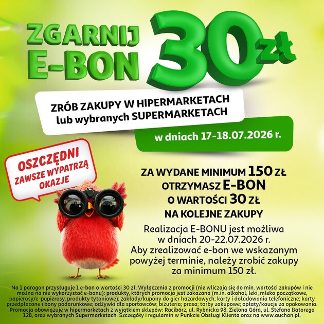 Wakacyjny weekend z bonusem. E-bony za zakupy w Auchan