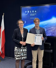 Filip Sołtys, student Wydziału Elektroniki, Telekomunikacji i Informatyki PG oraz członek VII kadencji Rady Studentów przy Prezesie POLSA.