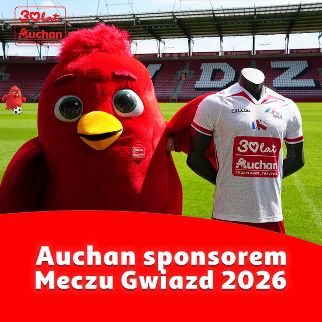 Auchan sponsorem Meczu Gwiazd 2026 w Łodzi. Spotkanie z kibicami w Manufakturze, strefa relaksu i atrakcje na stadionie