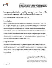 ENEA review report H1 2026 - separate FS