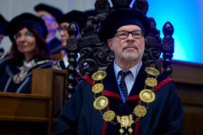 Prof. Gregory Worrell podczas inauguracji roku akademickiego 2026/27 na Politechnice Gdańskiej